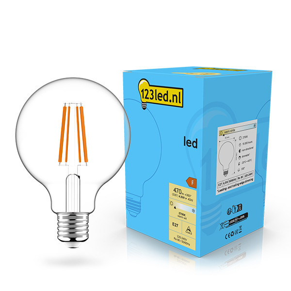 123inkt 123led E27 ampoule LED à filament globe dimmable 4,5W (40W)  LDR02094 - 1