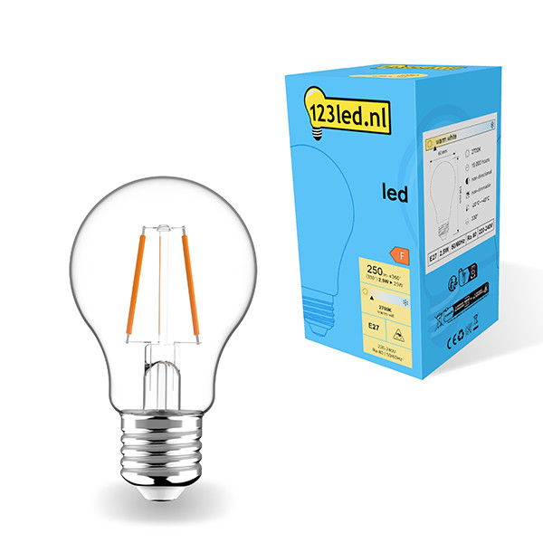 123inkt 123led E27 ampoule LED à filament poire 2,5W (25W)  LDR01786 - 1