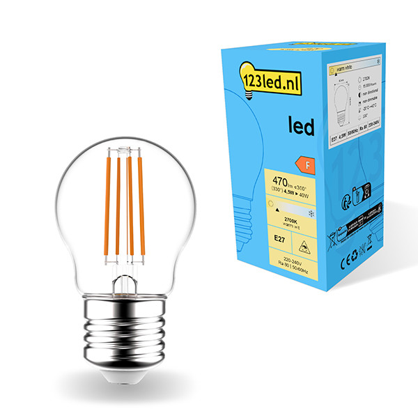 123inkt 123led E27 ampoule LED à filament sphérique 4,5W (40W)  LDR01824 - 1