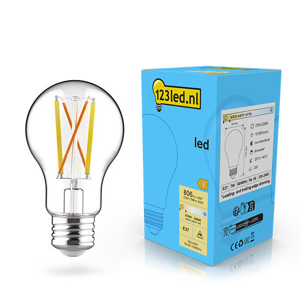 123inkt 123led E27 ampoule LED poire à filament dimmable 7W (60W)  LDR02090 - 1