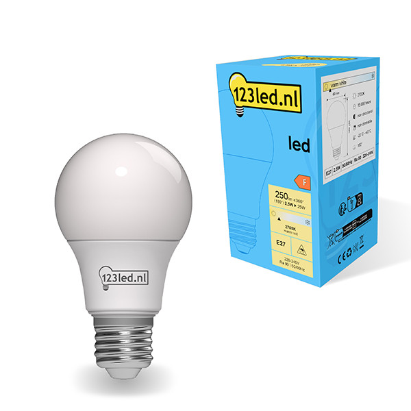 123inkt 123led E27 ampoule LED poire mate 2,5W (25W)  LDR01758 - 1