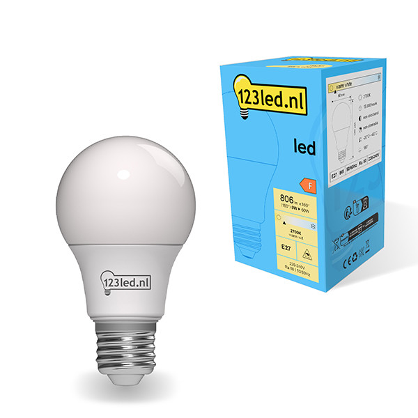 123inkt 123led E27 ampoule LED poire mate 8W (60W)  LDR01762 - 1