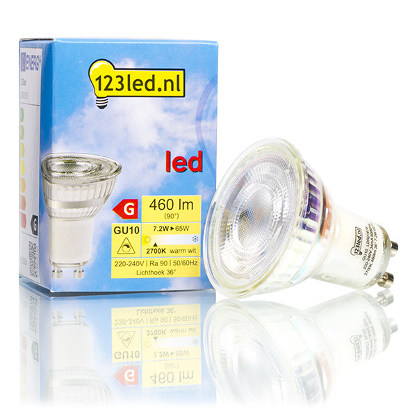 123inkt 123led GU10 spot LED verre dimmable 7,2W (65W) LDR01734 LDR01678 - 1