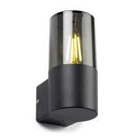 123inkt 123led applique murale ronde Smokey pour 1x E27 - noir 6151 LDR08510