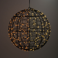 123led boule lumineuse de Noël Ø 25 cm extra blanc chaud & blanc chaud 300 lumières - noir LDR07335