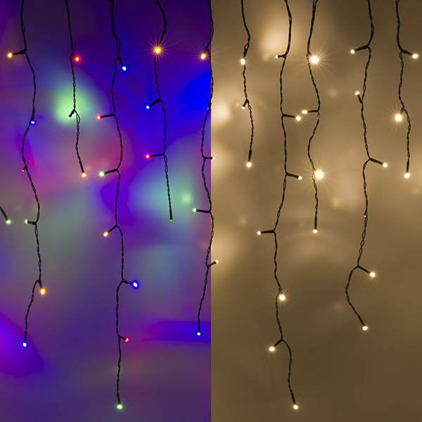 123inkt 123led guirlande lumineuse de glaçons 9,7 mètres 240 ampoules - multicolore & blanc chaud  LDR07291 - 1