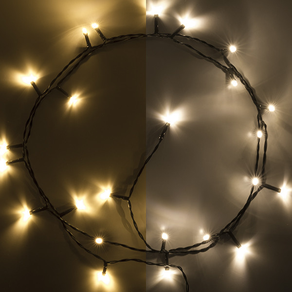 123inkt 123led guirlande lumineuse sur piles 2,1 mètres 24 ampoules avec minuterie - blanc extra chaud & blanc chaud  LDR07145 - 1