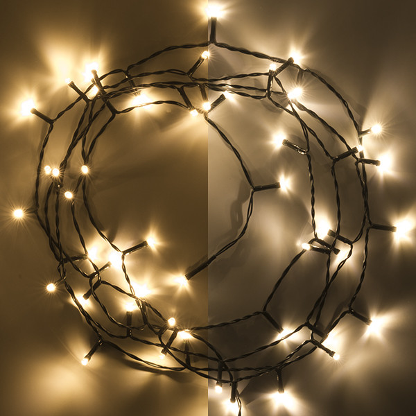 123inkt 123led guirlande lumineuse sur piles 3,9 mètres 48 ampoules avec minuterie - blanc extra chaud & blanc chaud  LDR07146 - 1