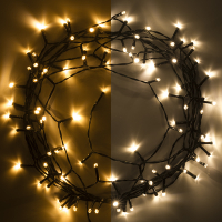 123led guirlande lumineuse sur piles 7,5 mètres 96 ampoules avec minuterie - blanc extra chaud & blanc chaud LDR07147