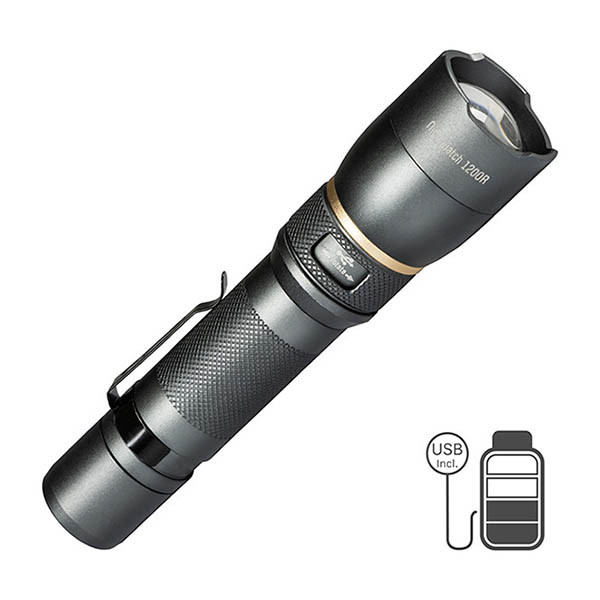123led lampe de poche rechargeable 5000K 1200 lumens IP67 - aluminium LDR06746 - 1