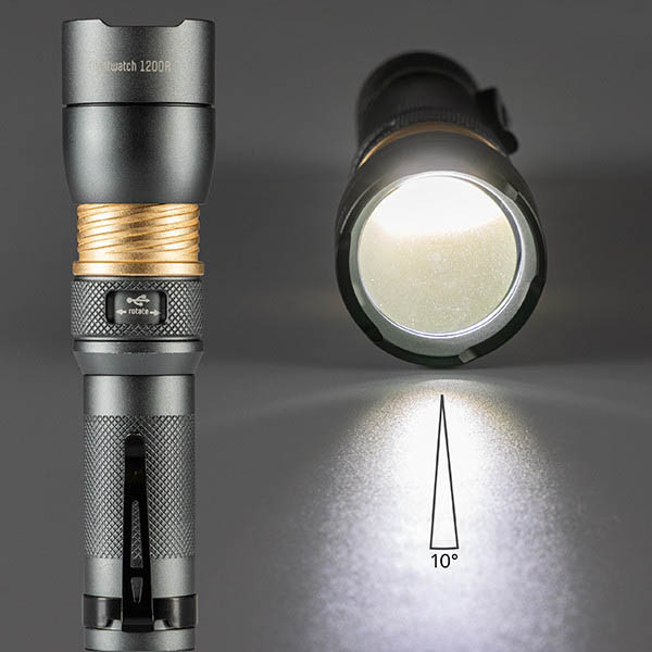 123led lampe de poche rechargeable 5000K 1200 lumens IP67 - aluminium LDR06746 - 5