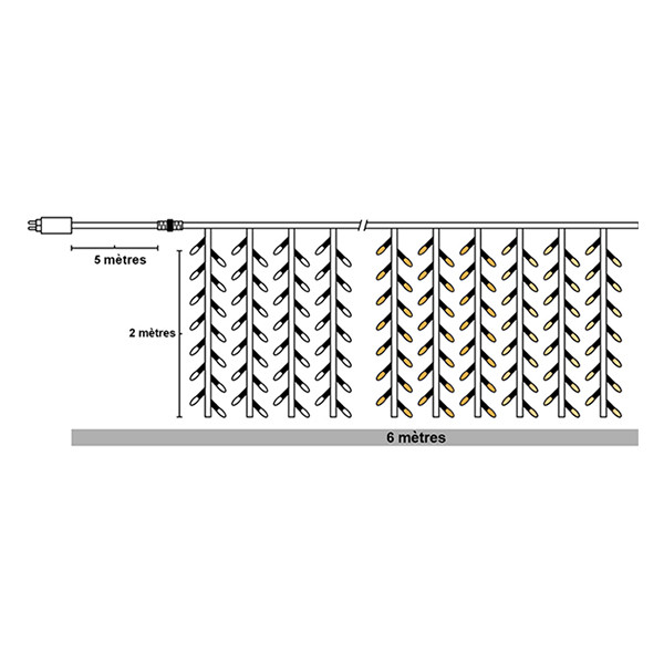123inkt 123led rideau lumineux 225x300 480 ampoules - blanc extra chaud & blanc chaud  LDR07014 - 2