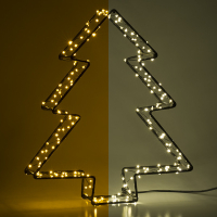123led sapin de Noël 3D à piles 26 cm blanc extra chaud & blanc chaud 200 lumières - noir LDR07286