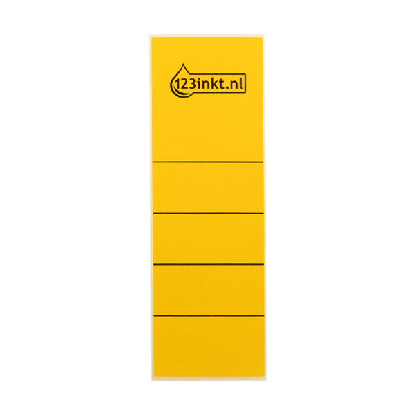 123inkt 12encre étiquettes de dos autocollantes larges 61 x 191 mm (10 pièces) - jaune 16420015C 301655 - 1