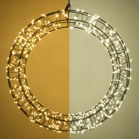 Couronne de Noël avec œillet de suspension Ø 36 cm blanc extra chaud & blanc chaud 800 lampes - noir LDR07270