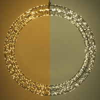 Couronne de Noël avec œillet de suspension Ø 56 cm blanc extra chaud & blanc chaud 1200 lampes - noir LDR07271