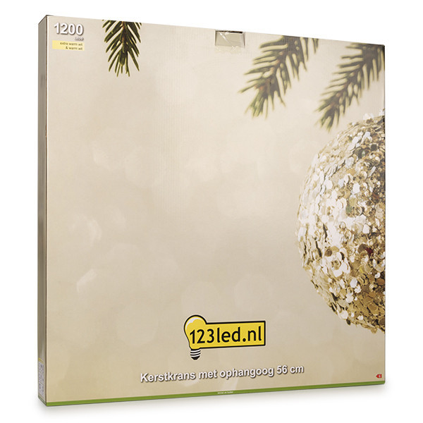 Couronne de Noël avec œillet de suspension Ø 56 cm blanc extra chaud & blanc chaud 1200 lampes - noir LDR07271 - 5