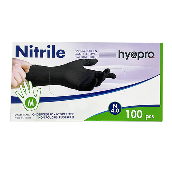 123inkt Gants en nitrile taille M non poudrés (100 pièces) - noir  SDR00443 - 1