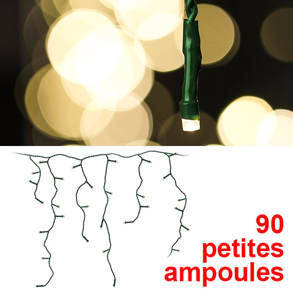 Led 90 ampoules glaçons utilisation intérieure et extérieure - blanc chaud LKO00041 - 1