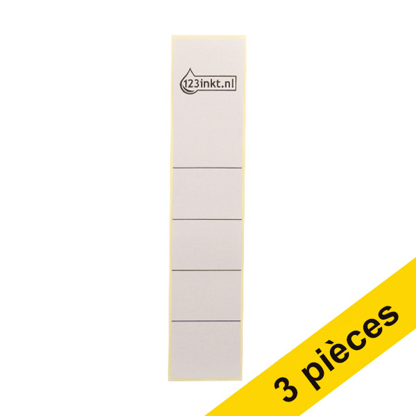 123inkt Offre: 3x 123encre étiquettes de dos autocollantes étroites 39 x 191 (10 pièces) - gris  302369 - 1