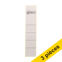 Offre: 3x 123encre étiquettes de dos autocollantes étroites 39 x 191 (10 pièces) - gris