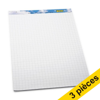 Offre: 3x 123encre bloc papier quadrillé pour chevalet de conférence 65 x 98 cm (2 x 50 feuilles) - blanc