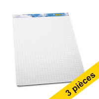 Offre: 3x 123encre bloc papier quadrillé pour chevalet de conférence 65 x 98 cm (2 x 50 feuilles) - blanc 301351