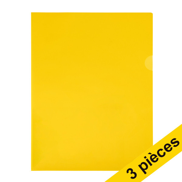 123inkt Offre: 3x 123encre pochette transparente A4 120 microns (100 pièces) - jaune  390651 - 1
