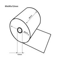 Offre : 123encre rouleau de caisse thermique 80x80x12 48 g/m² (100 pièces)