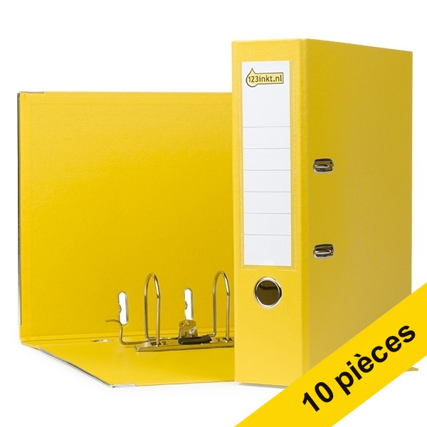 123inkt Offre : 10 x 123encre classeur A4 plastique 80 mm - jaune 100202166GL10C 300386 - 1