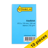 Offre : 10x 123encre bloc de brouillon vierge 67,5 x 110 mm 100 feuilles 301427