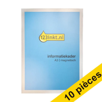 Offre : 10x 123encre cadre d'affichage A3 magnétique - argent