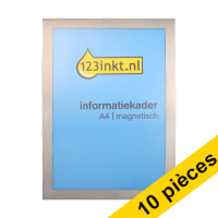 Offre : 10x 123encre cadre d'affichage A4 magnétique - argent