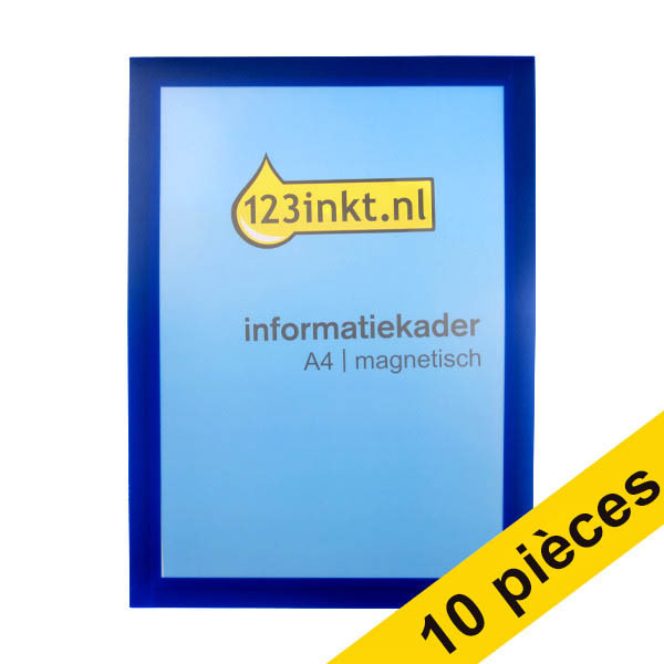 Offre : 10x 123encre cadre d'affichage A4 magnétique - bleu 302743 - 1