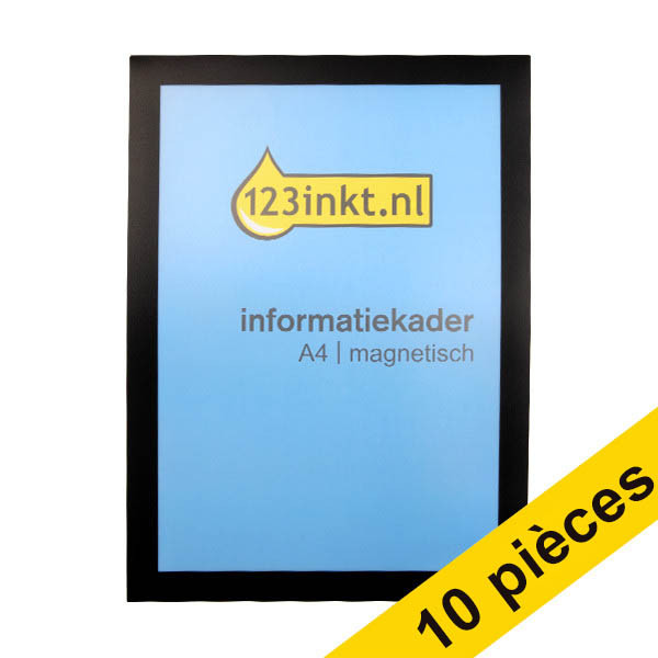 Offre : 10x 123encre cadre d'affichage A4 magnétique - noir 302745 - 1