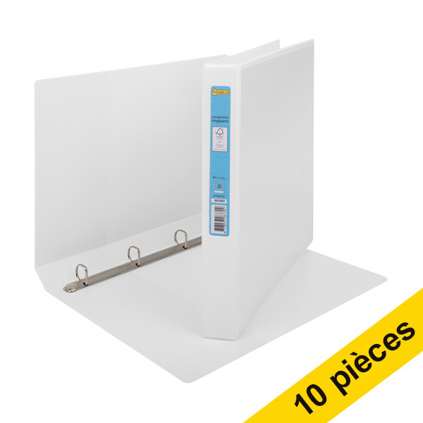 123inkt Offre : 10x 123encre classeur à 4 anneaux en D (20 mm) - blanc  301176 - 1