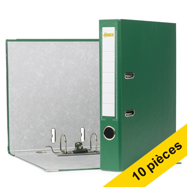 Offre : 10x 123encre classeur à levier A4 polypropylène 50 mm - vert 300375 - 1