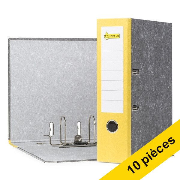 Offre : 10x 123encre classeur A4 en carton 80 mm - jaune 300370 - 1