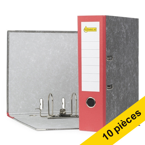 Offre : 10x 123encre classeur A4 en carton 80 mm - rouge 300368 - 1