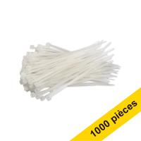 Offre : 10x 123encre collier de serrage 100 x 2,5 mm (100 pièces) - blanc