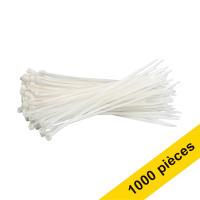 Offre : 10x 123encre collier de serrage 200 x 3,6 mm (100 pièces) - blanc