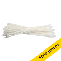 Offre : 10x 123encre collier de serrage 292 x 3,6 mm (100 pièces) - blanc