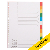 Offre : 10x 123encre intercalaires colorés en plastique A4 avec 12 onglets (23 trous)