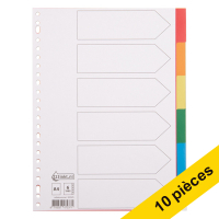 Offre : 10x 123encre intercalaires colorés en plastique A4 avec 6 onglets (23 trous)