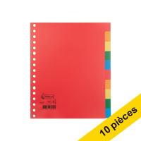 123inkt Offre : 10x 123encre intercalaires colorés en plastique A5 avec 10 onglets (17 trous)  300588