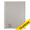 Offre : 10x 123encre intercalaires en plastique A4 avec 10 onglets (23 trous) - gris