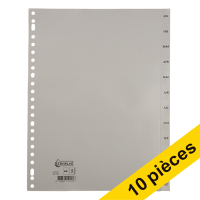 Offre : 10x 123encre intercalaires en plastique A4 avec 12 onglets mensuels (23 trous) - gris