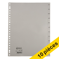 123inkt Offre : 10x 123encre intercalaires en plastique A4 avec 12 onglets mensuels (23 trous) - gris  301885