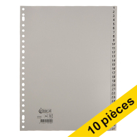 Offre : 10x 123encre intercalaires en plastique A4 avec 31 onglets (23 trous) - gris