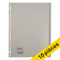 123inkt Offre : 10x 123encre intercalaires en plastique A4 avec 31 onglets (23 trous) - gris  301886